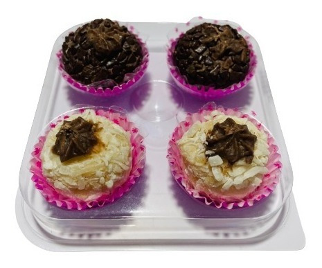 Imagem 3 de 4 de Embalagem Para 4 Brigadeiros, Doces E Trufas 25 Unidades