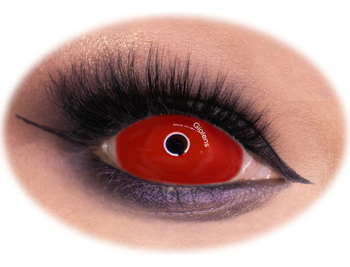 Pupilentes Sclera 22mm Red Disfraz Halloween Fantasia Color Sc-04 Red Sclera 22mm