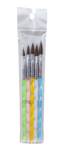 Pinceles Para Construcción De Uñas Acrílicas X 5 Unidades