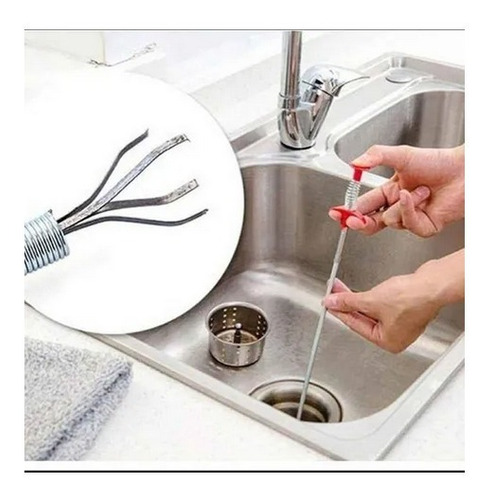 Imagen 3 de 6 de Sonda Destapa Cañería 85cm Lavamanos, Baños, Tinas, Duchas.