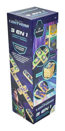 Lightyear 3 En 1 Domino Memoria Y Torre Novelty