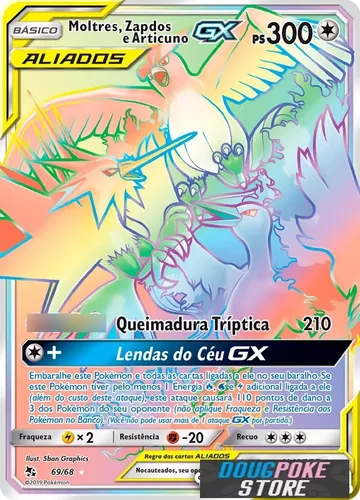 Carta Pokémon Ultra Rara c/ Muita Vida Hp Alto Gx Aliados no Shoptime