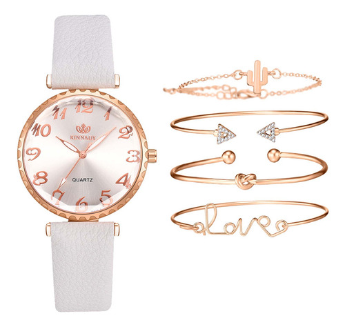 Reloj N Style Para Mujer, Correa De Piel De Lujo, Analógico,