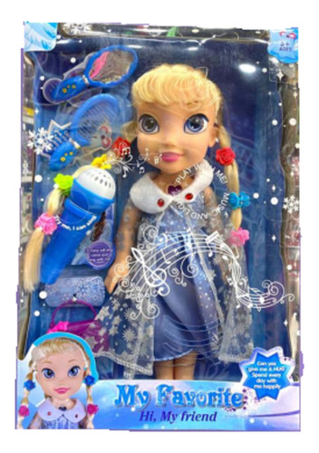 Juguete Muñeca Frozen Musical + Micrófono Para Niñas 