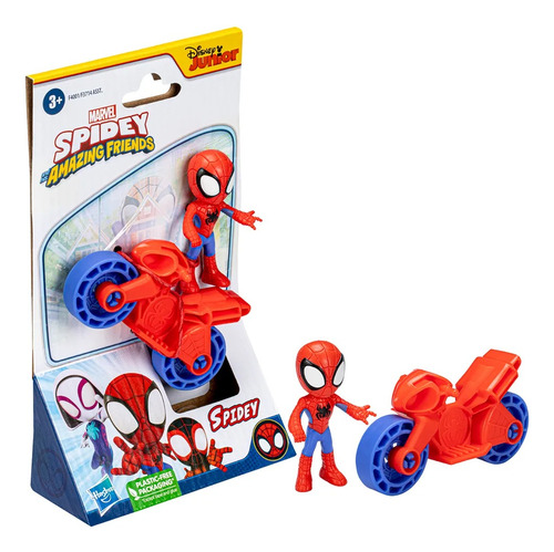 Figura Heroes Spidey Con Moto Marvel Hasbro