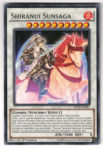 Yugioh Shiranui Sunsaga Rare 1st Rate-en047