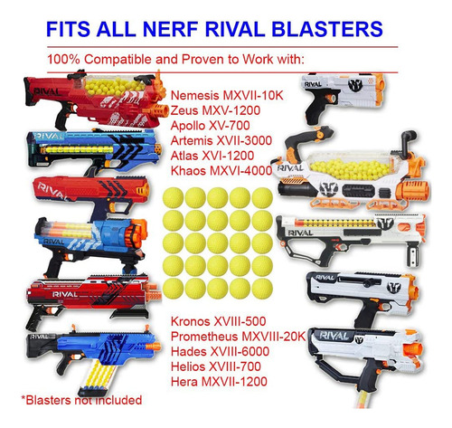Jancase - Juego De 150 Bolas Rival Para Nerf Rival Series