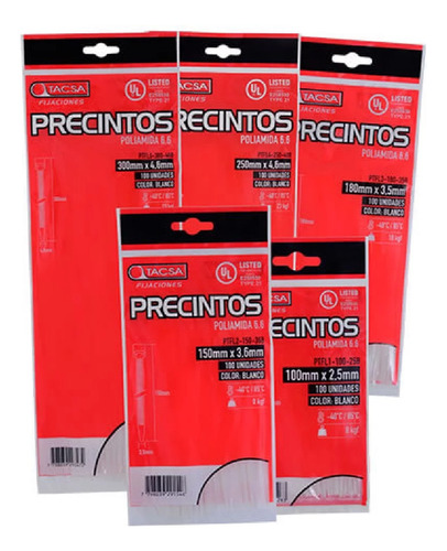 Precintos Plasticos Tacsa 1000 Unidades 100mm X 2,5mm (10cm)