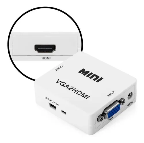 Conversor Vga A Hdmi Con Audio Conecta Notebook A Tv Full Hd