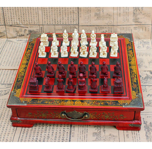 De Ajedrez De Vintage Coleccionables, Ajedrez Rojo Para