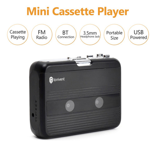 Hf Mini Reproductor De Cassette Grabación Radio Fm Con 3,5