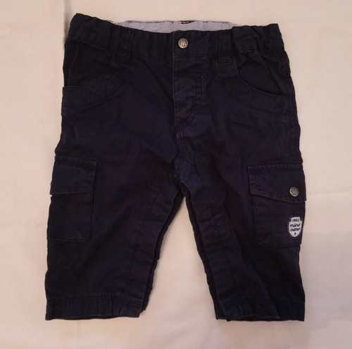 Pantalon Cargo Bebe Minimimo Azul Talle M 6-9 Meses