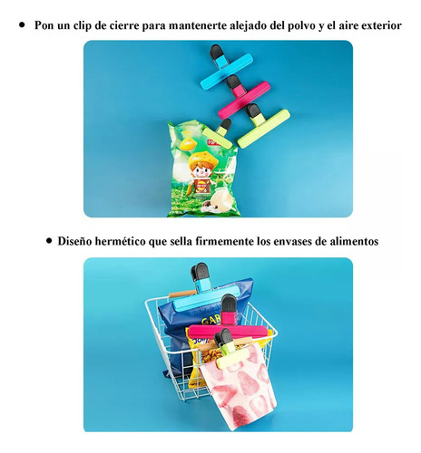 Mz Pinzas Cierra Bolsas For Sellar Alimentos, 6 Unidades