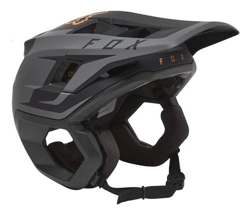 Capacete Ciclismo Bike Fox Dropframe Sideswipe Mips Pretod Cor Preto/Dourado Tamanho M