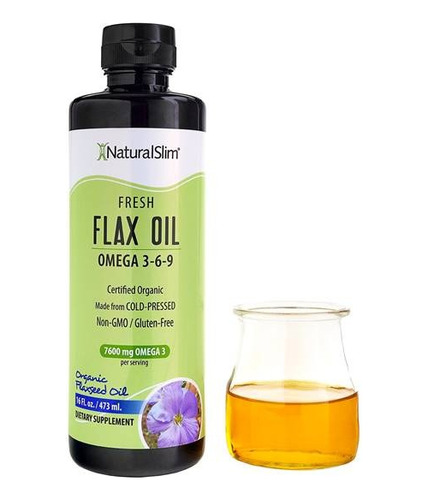 Flax Oil Omega 3-6-9 Aceite De Lino Al Frio Naturalslim Usa