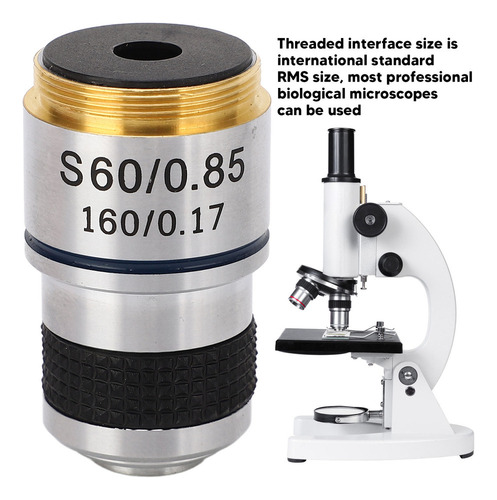 Lente De Objetivo Acromático For Microscopio Biológico 60x