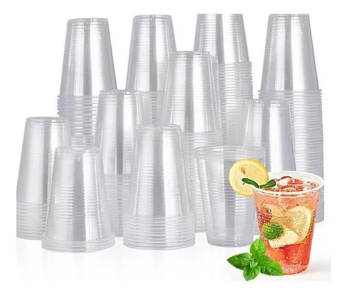 40 Vasos Descartable Plástico 500cc Cotillón Transpartentes Color Transparente