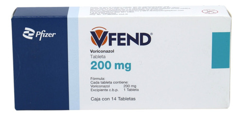 Vfend Voriconazol 200mg Pfizer 14 Tabletas