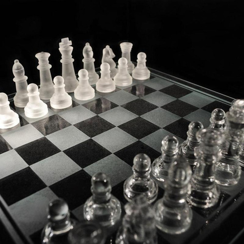 Ajedrez De Vidrio 25 X 25 Cms Juego Mesa Glass Chess