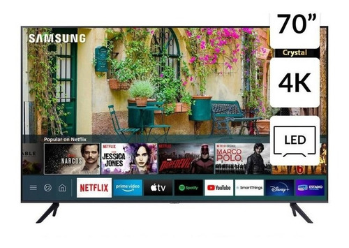 Televisor Samsung Crystal 70 Smart Tv 4k 70au7000  Negro