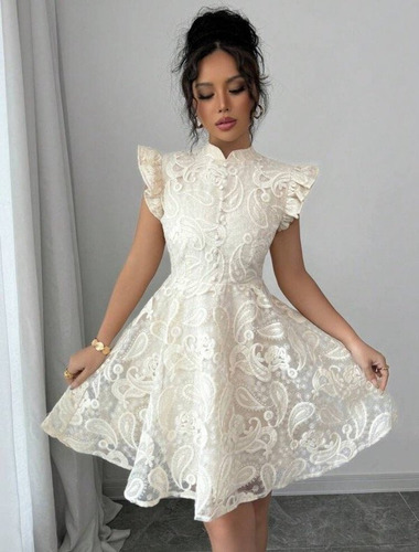 Vestido De Microtul Bordado, Novia, Civil - Barcs
