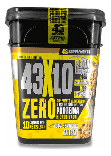 43 Proteina Zero Hidrolizada 10 Kg Galleta 43 Supplements