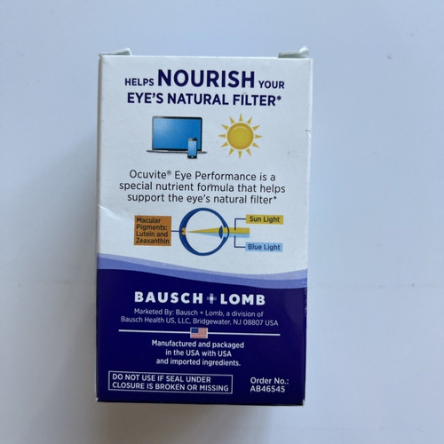 Vitaminas Ocuvite Eyes Performance 30 Capsulas Blandas
