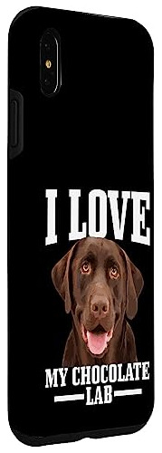Funda For iPhone XS Max I Love My Chocolate Lab Labrador-02