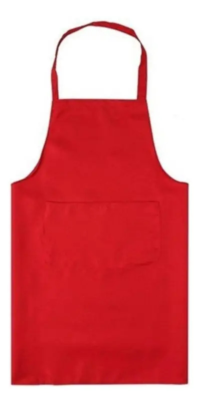 Avental Garcon Uniforme Profissional Oxford Churrasqueiro Cor Vermelho Desenho Do Tecido Oxford Liso