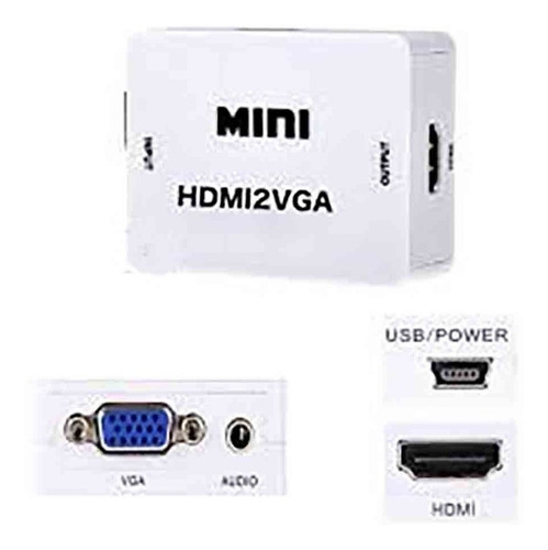 Convertidor Adaptador Hdmi Input A Vga Output Con Audio Isc