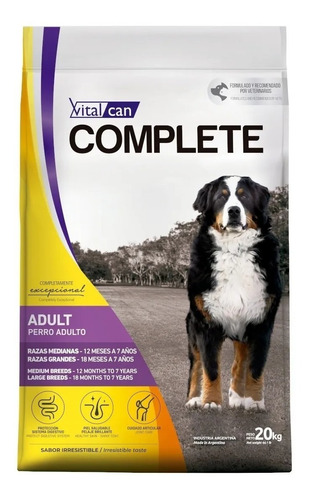 Vital Can Complete Adult M/l 20 Kg - Ver Zonas Envío Gratis