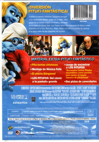Los Pitufos ( The Smurfs ) Dvd Original Nuevo Sellado