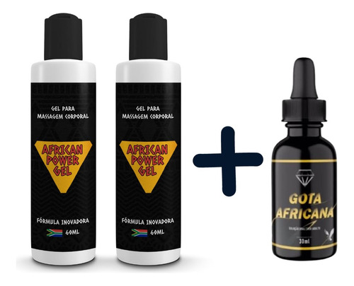 2 African Power Gel 60 Ml Gel Dilatador + Gota Afr