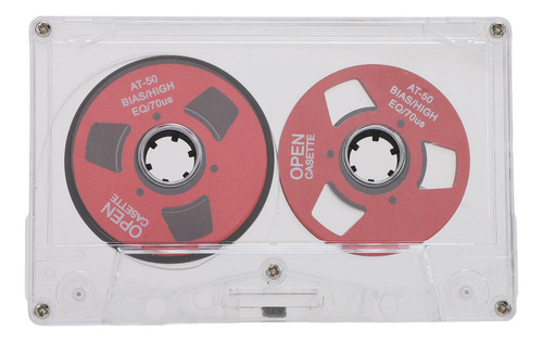 Cinta De Casete En Blanco Con Rollo De Metal Rojo Para 50 Mi