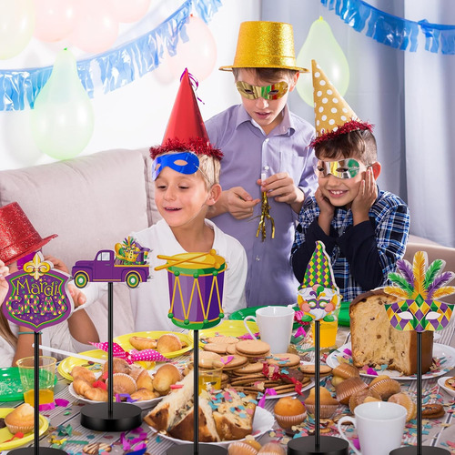 Juego De 6 Bandejas Escalonadas De Mardi Gras Con Soporte, I