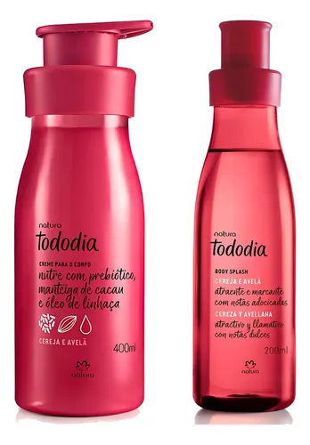 Hidratante 400ml E Body Splash 200ml Cereja E Avelã Natura
