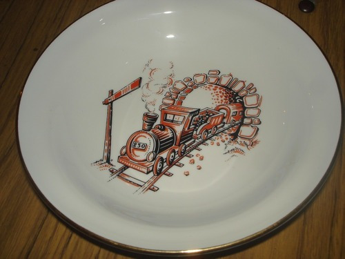 Plato De Porcelana Ginori Made In Italy Con Dibujo De Tren C