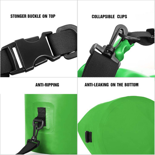 Bolsa Impermeable Unigear Para Kayak Canotaje Y Pesca 40l Verde