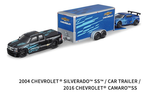 Ford/chevrolet/vw Remolque 3en1 Serie Miniatura Metal Coche