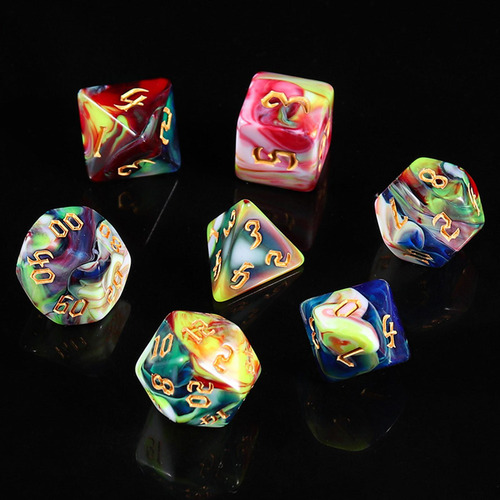 2 X 7 Uds Dados De Varias Caras Juegos De Cartas Juegos