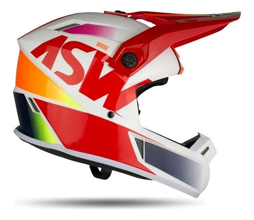 Capacete Asw Bridge Vermelho Branco Motocross Trilha 2022 Cor Vermelho/Branco Tamanho do capacete 56