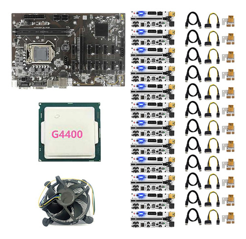 Placa Base Minera B250 Btc Con Tarjeta Vertical Pcie 12xver0