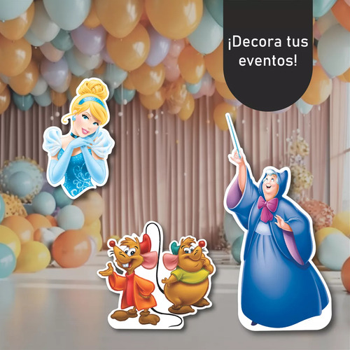 Figuras Cenicienta Base Rígida Kit 6 Pzas Coroplast