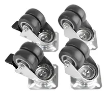 Comprar 4 X Doble Placa Ruedas Con 2  Ruedas De Poliuretano Y 2 Late