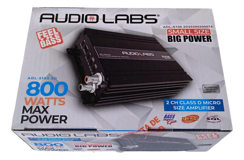 Amplificador Audio Labs Adl-s100.2d De 2 Canales Clase D