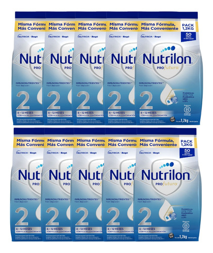 Nutrilon 2 Profutura De 6  A 12 Meses Bolsa X1,2 K X 10 Unid