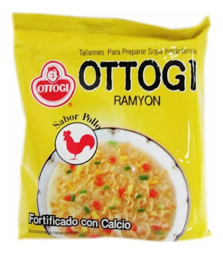 Sopa Instantánea Ramen Coreano Ottogi Sabor Pollo 120g