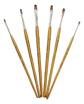 Comprar Set Pinceles X6 Chatos Surt. Tigre  Acuarela Acrílico Oleo