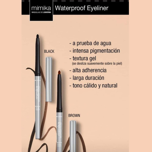 Delineador retráctil Lidherma Mimika color ultra black