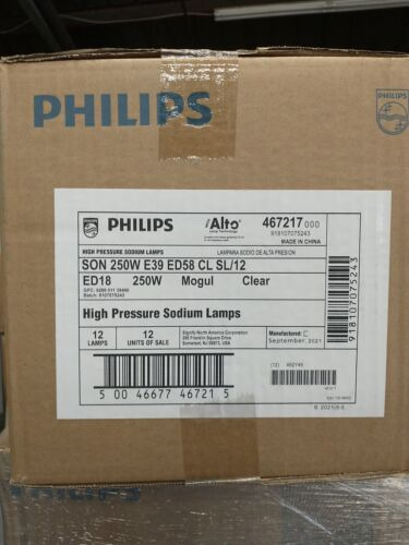 12/case Philips Alto High Pressure Sodium Lamps Son Ed18 Aae